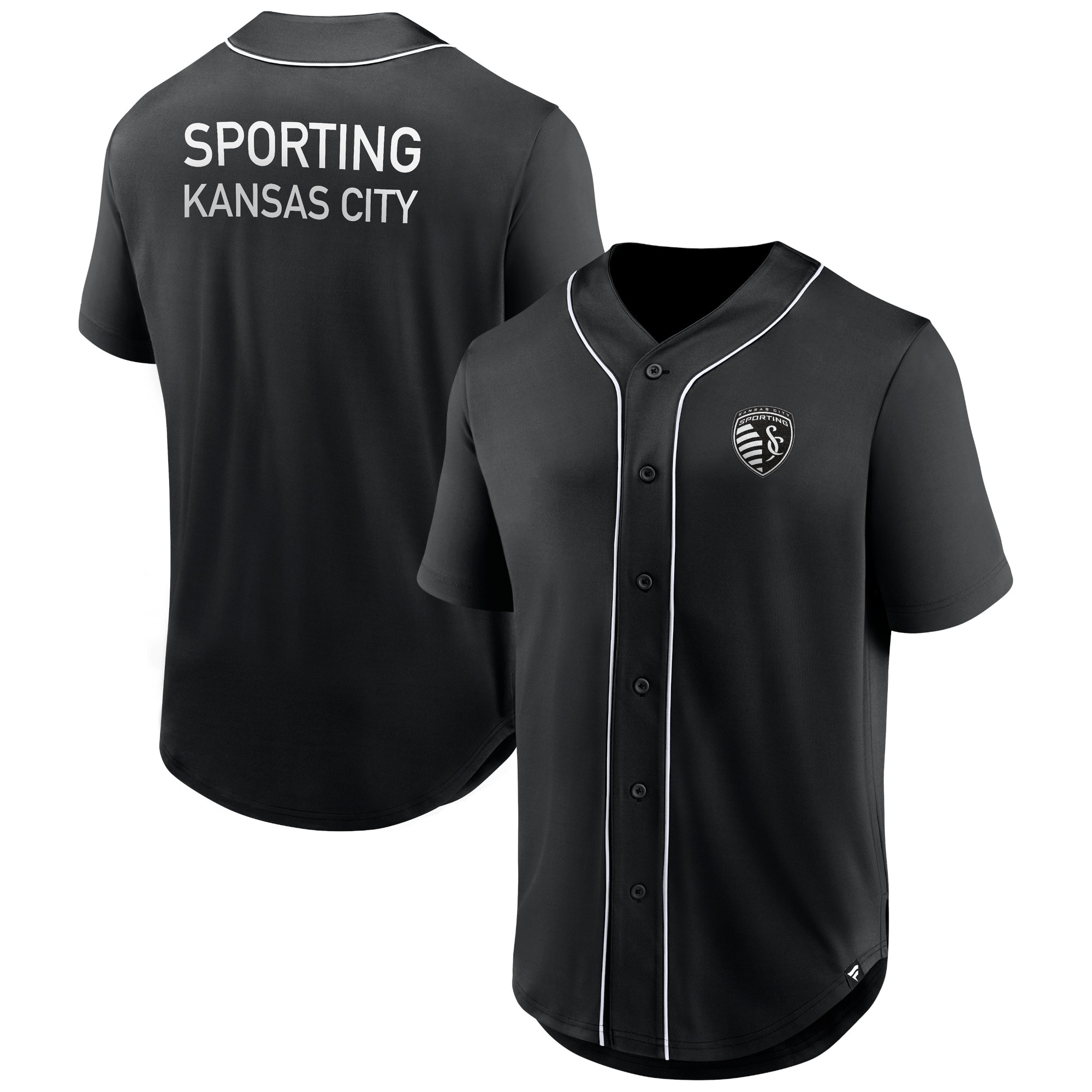 men8217s sporting kansas city fanatics black third period fashion baseball button-up jersey | San Jose Earthquakes Hats, Jerseys & MLS Apparel