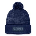 men8217s sporting kansas city fanatics heather navy low key cuffed knit hat with pom | San Jose Earthquakes Hats, Jerseys & MLS Apparel