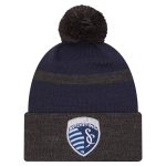 men8217s sporting kansas city new era blue 2025 kickoff cuffed knit hat with pom | San Jose Earthquakes Hats, Jerseys & MLS Apparel