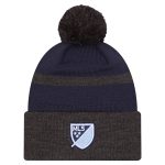 men8217s sporting kansas city new era blue 2025 kickoff cuffed knit hat with pom | San Jose Earthquakes Hats, Jerseys & MLS Apparel