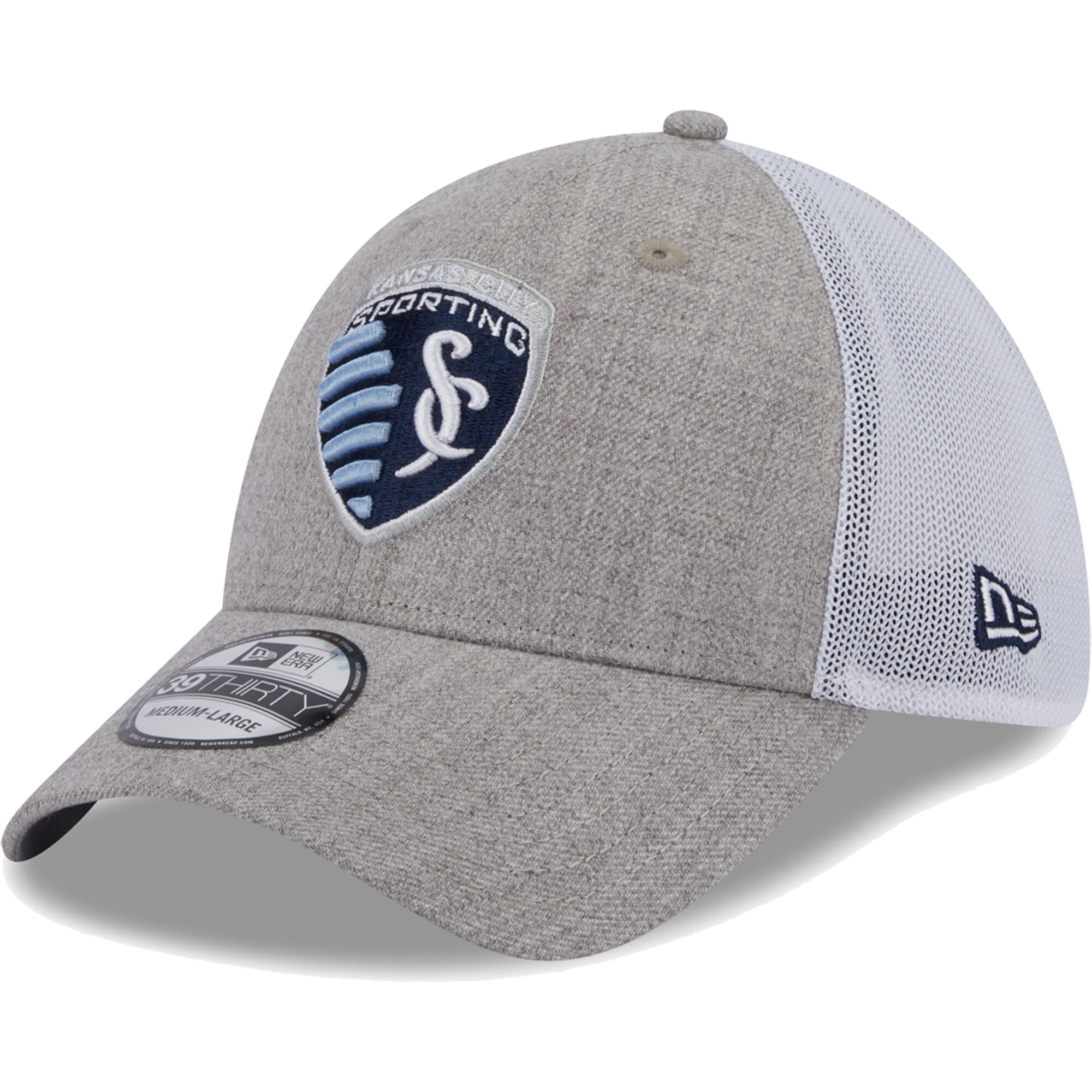 men8217s sporting kansas city new era heather graywhite 39thirty trucker flex hat | San Jose Earthquakes Hats, Jerseys & MLS Apparel