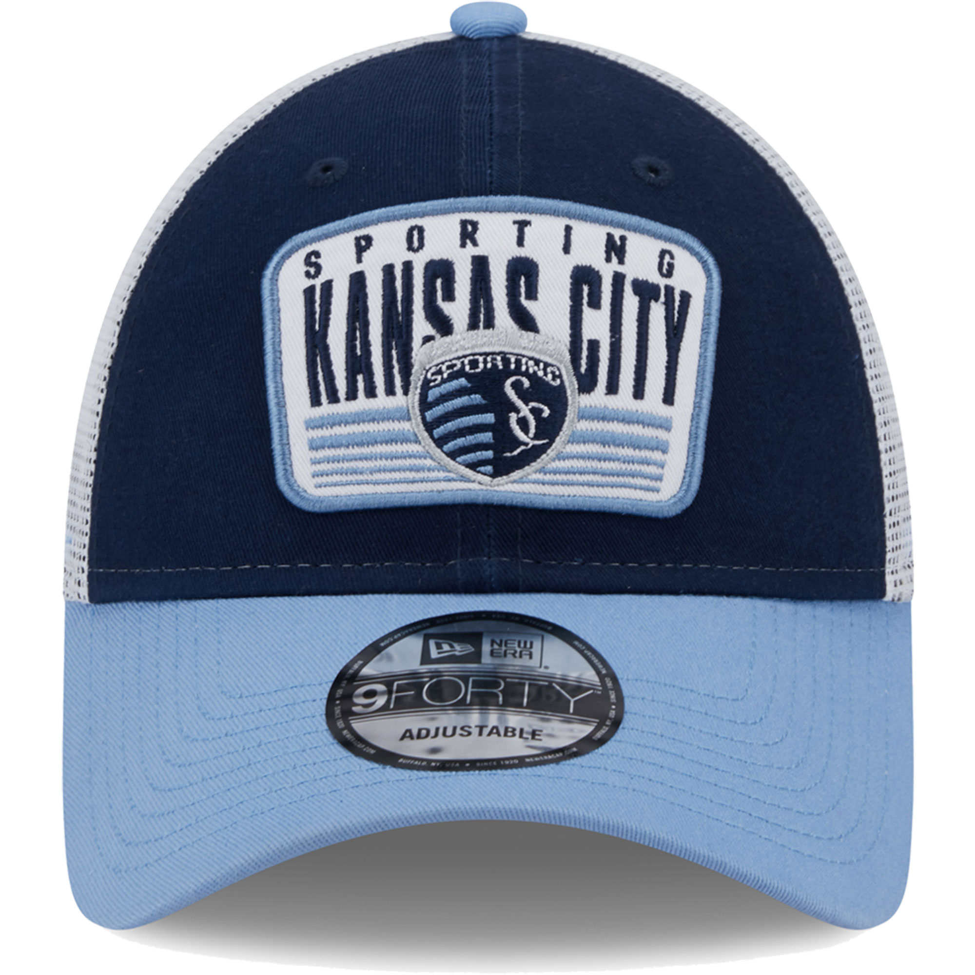 men8217s sporting kansas city new era navylight blue patch 9forty trucker snapback hat | San Jose Earthquakes Hats, Jerseys & MLS Apparel