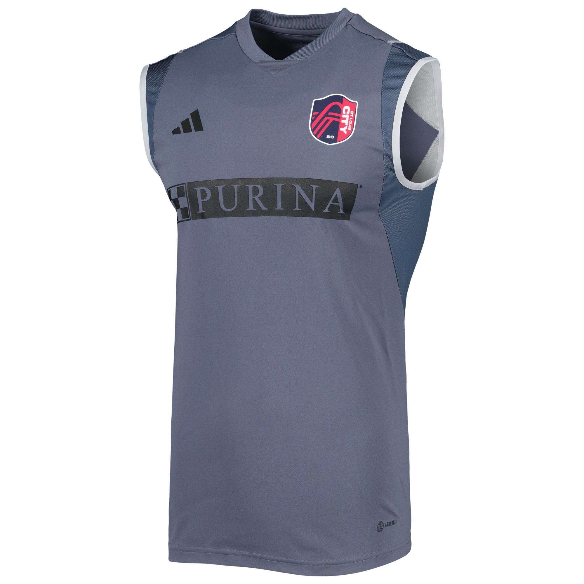 men8217s st. louis city sc adidas gray 2023 on-field sleeveless training jersey | San Jose Earthquakes Hats, Jerseys & MLS Apparel