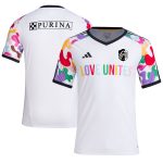 men8217s st. louis city sc adidas white 2023 pride pre-match top | San Jose Earthquakes Hats, Jerseys & MLS Apparel