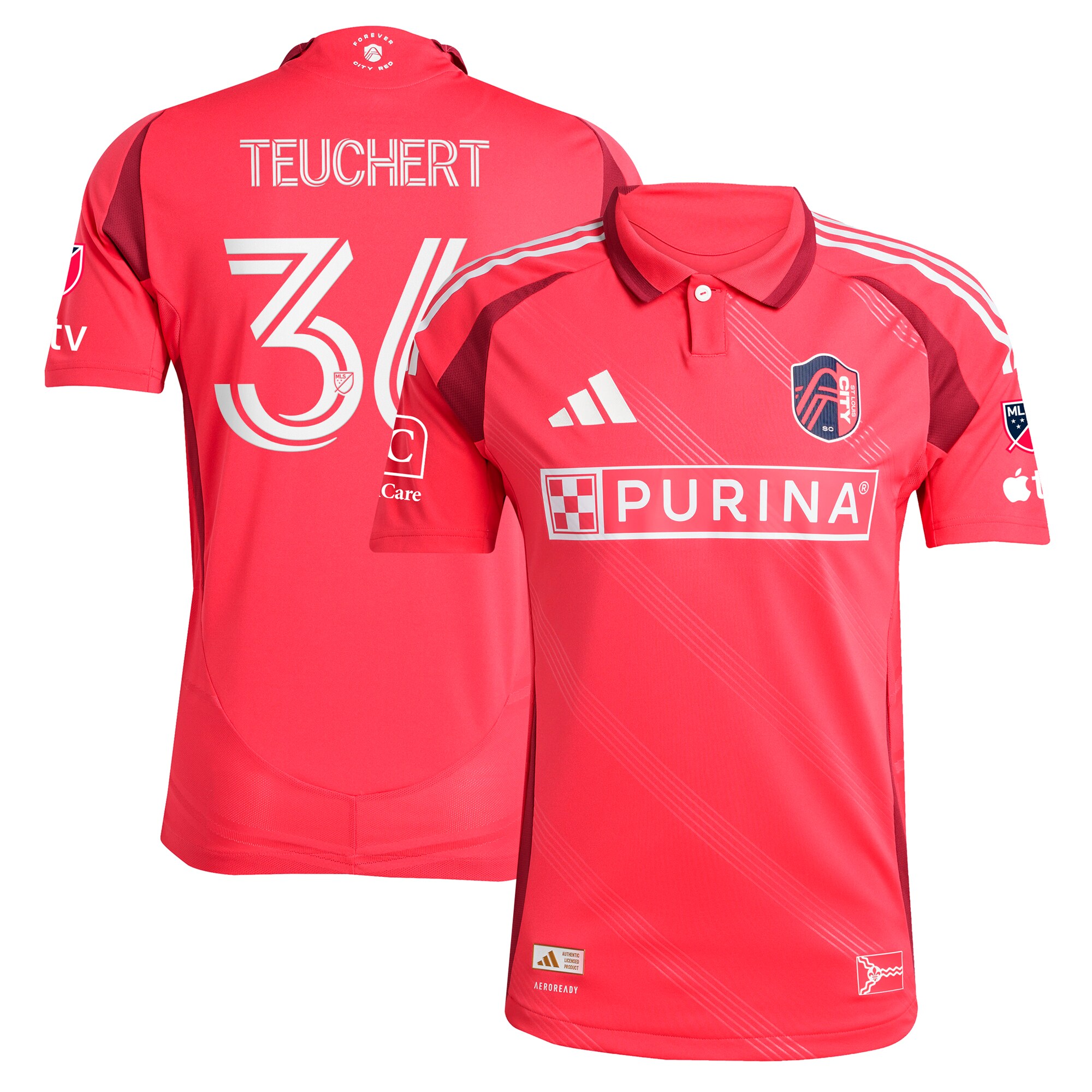 men8217s st. louis city sc cedric teuchert adidas red 2025 forever city red authentic player jersey | San Jose Earthquakes Hats, Jerseys & MLS Apparel