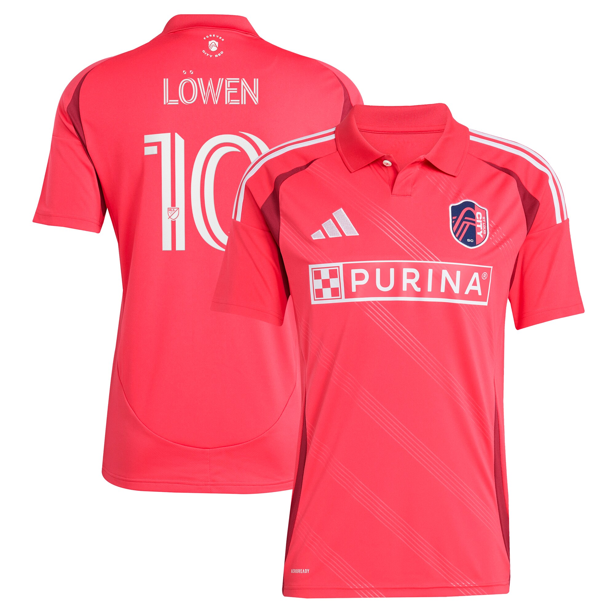 men8217s st. louis city sc eduard löwen adidas red 2025 forever city red replica player jersey | San Jose Earthquakes Hats, Jerseys & MLS Apparel