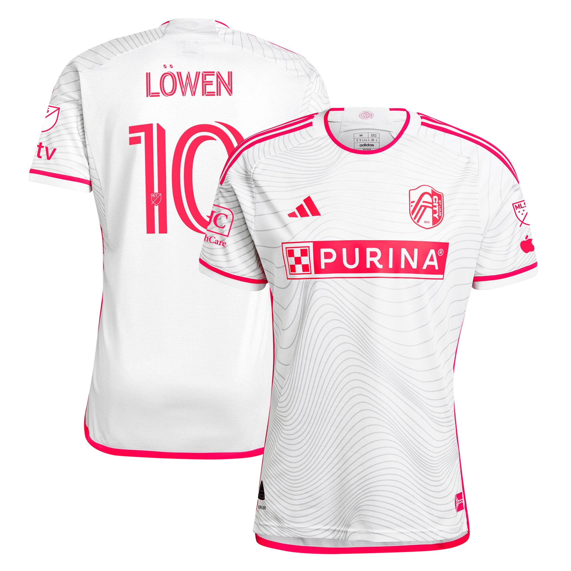 men8217s st. louis city sc eduard löwen adidas white 2024 the confluence kit authentic player jersey | San Jose Earthquakes Hats, Jerseys & MLS Apparel