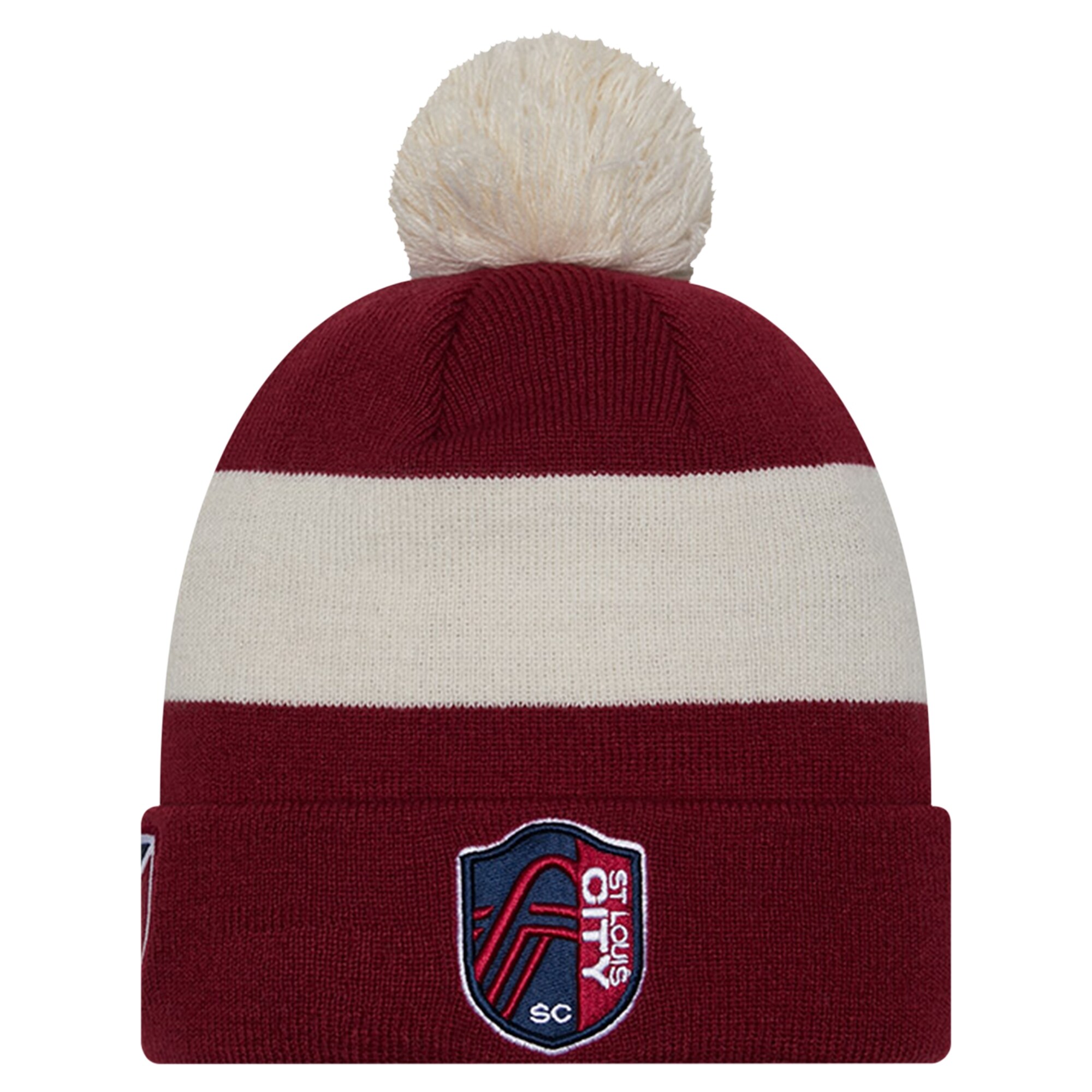 men8217s st. louis city sc new era red 2024 kick off collection cuffed knit hat with pom | San Jose Earthquakes Hats, Jerseys & MLS Apparel