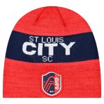 men8217s st. louis city sc new era red 2025 kickoff beanie | San Jose Earthquakes Hats, Jerseys & MLS Apparel