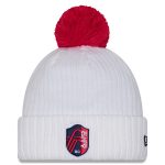 men8217s st. louis city sc new era white 2025 jersey hook cuffed knit hat with pom | San Jose Earthquakes Hats, Jerseys & MLS Apparel