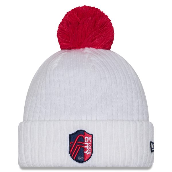 men8217s st. louis city sc new era white 2025 jersey hook cuffed knit hat with pom | San Jose Earthquakes Hats, Jerseys & MLS Apparel