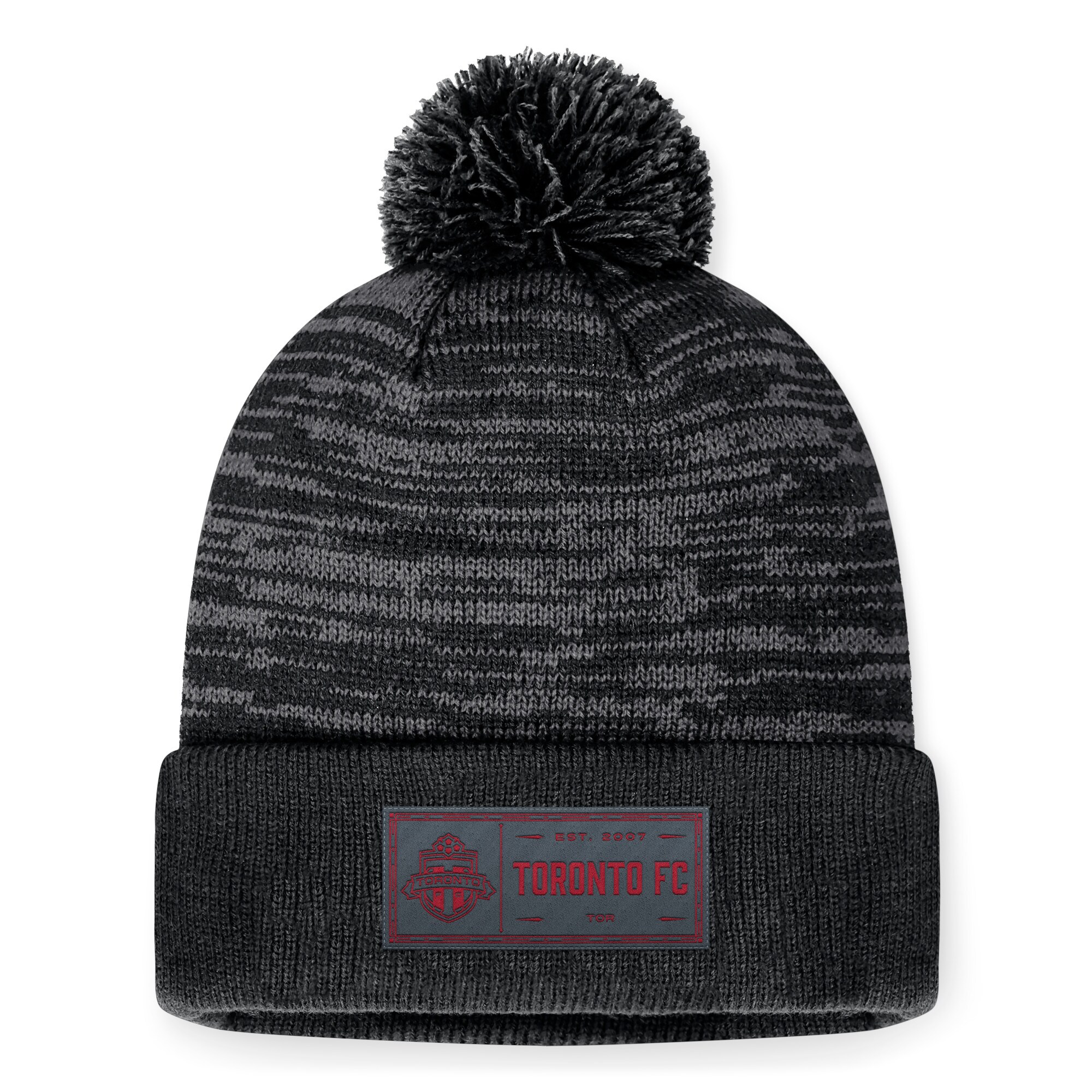 men8217s toronto fc fanatics heather charcoal low key cuffed knit hat with pom | San Jose Earthquakes Hats, Jerseys & MLS Apparel