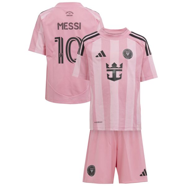 toddler inter miami cf lionel messi adidas light pink 2025 euforia mini kit | San Jose Earthquakes Hats, Jerseys & MLS Apparel