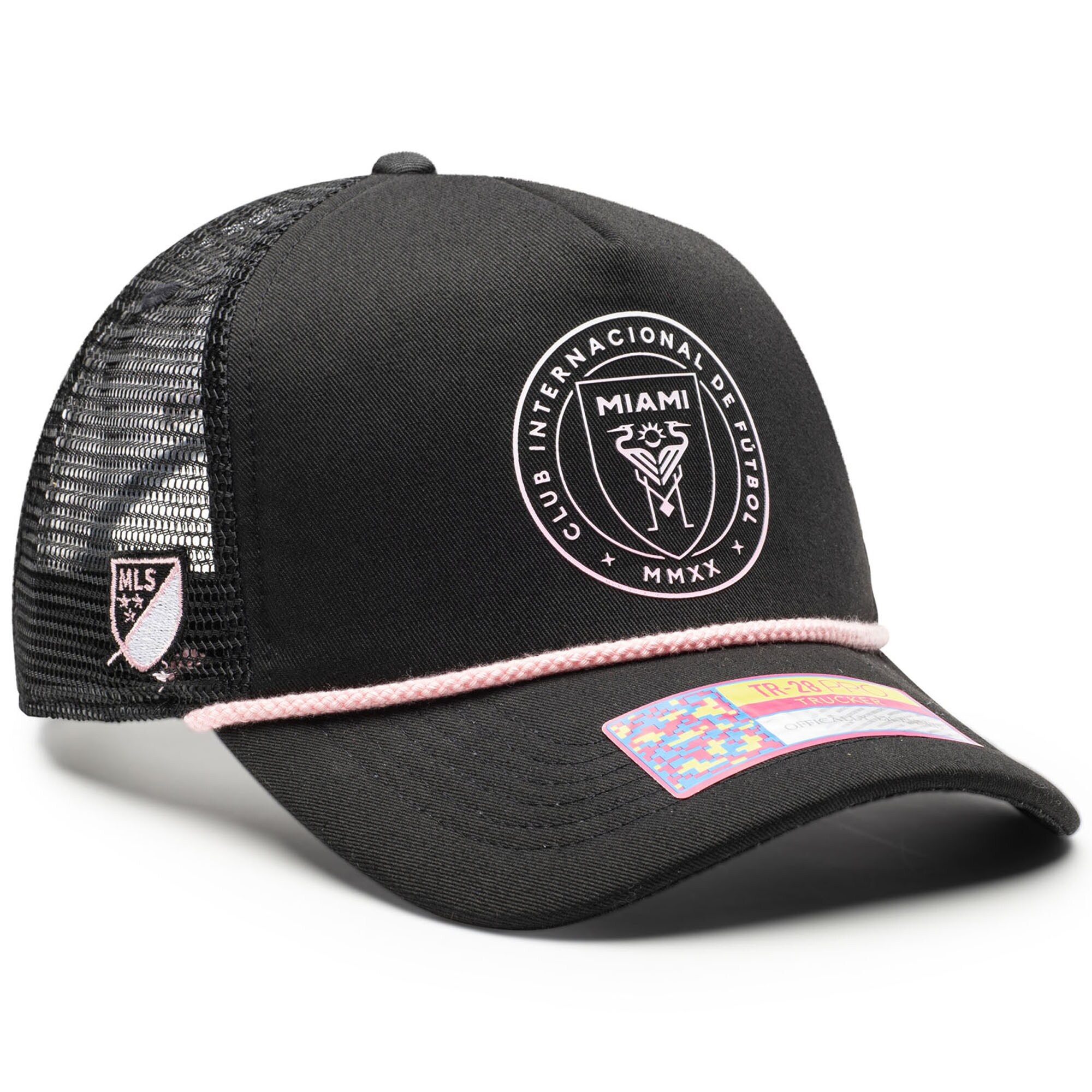 unisex inter miami cf black atmosphere adjustable trucker hat | San Jose Earthquakes Hats, Jerseys & MLS Apparel