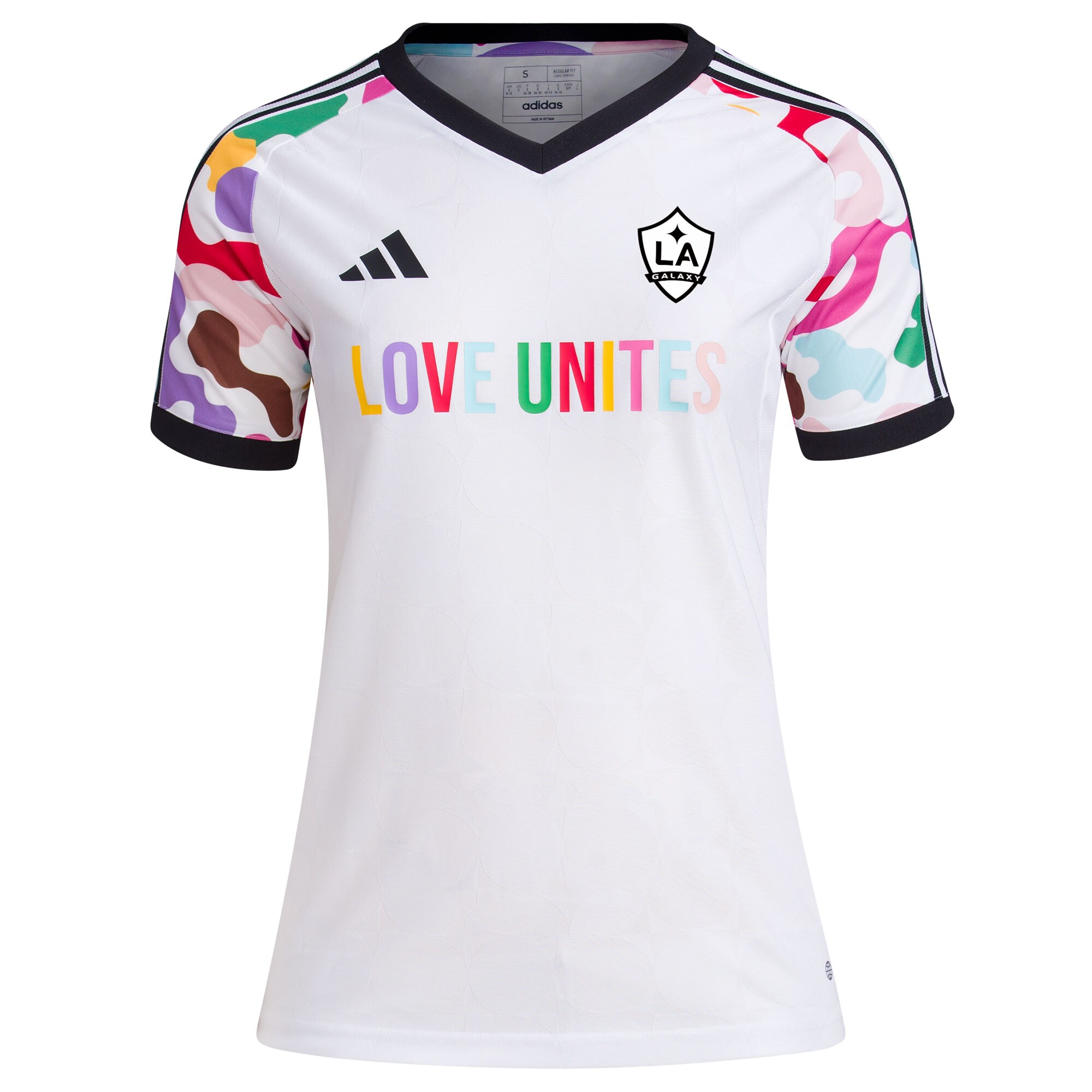 women8217s la galaxy adidas white 2023 pride pre-match top | San Jose Earthquakes Hats, Jerseys & MLS Apparel