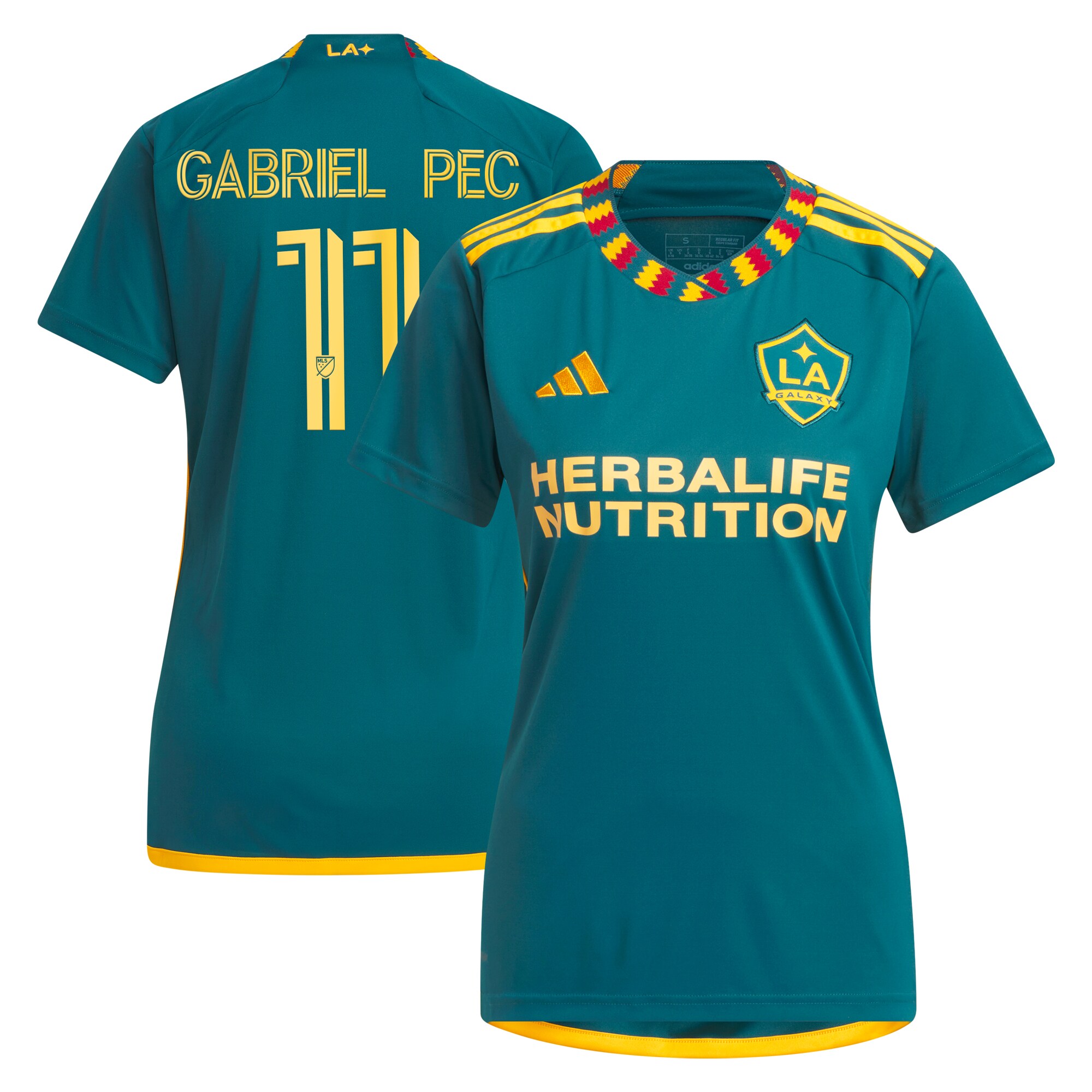 women8217s la galaxy gabriel pec adidas green 2024 la kit replica player jersey | San Jose Earthquakes Hats, Jerseys & MLS Apparel