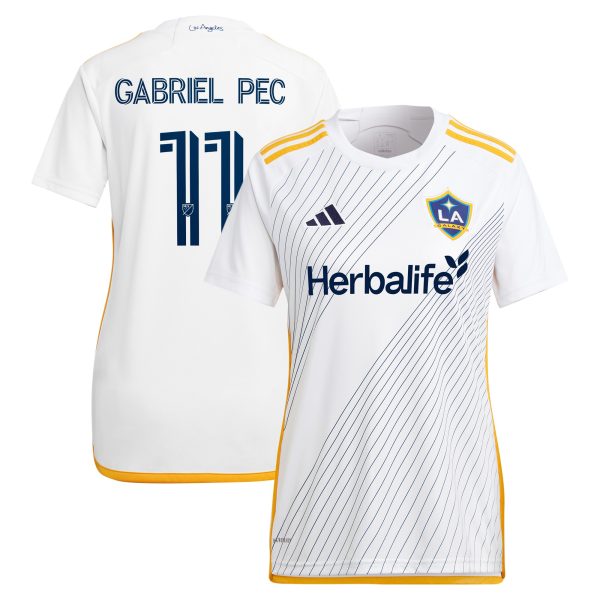 women8217s la galaxy gabriel pec adidas white 2024 angelino kit replica player jersey | San Jose Earthquakes Hats, Jerseys & MLS Apparel