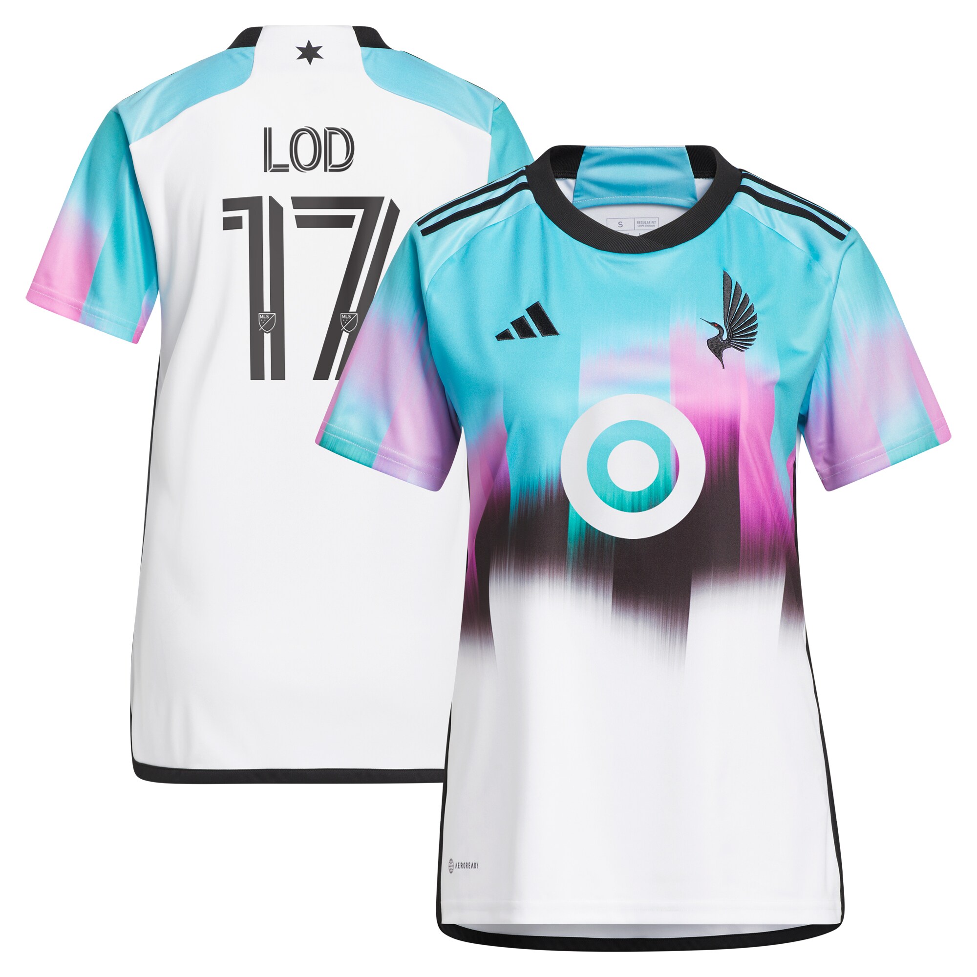 women8217s minnesota united fc robin lod adidas white 2023 the northern lights kit replica jersey | San Jose Earthquakes Hats, Jerseys & MLS Apparel