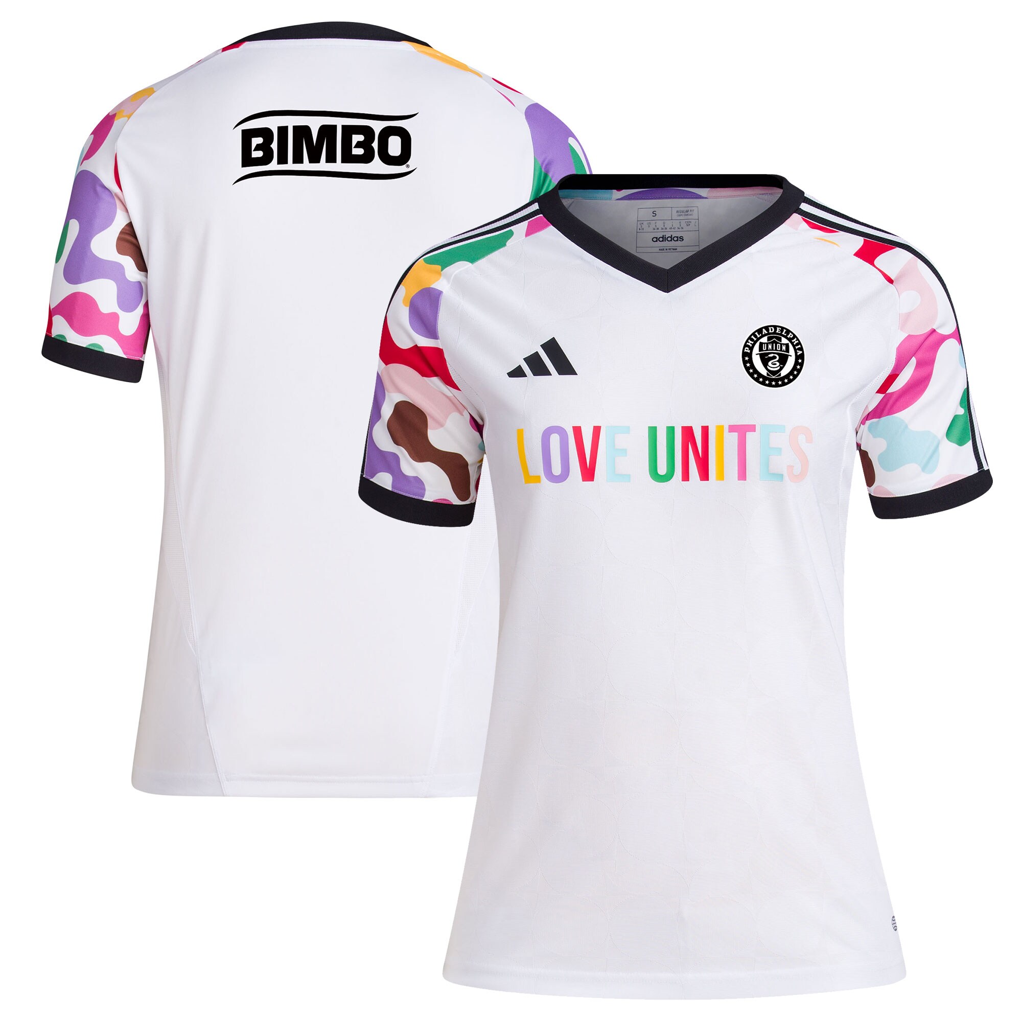 women8217s philadelphia union adidas white 2023 pride pre-match top | San Jose Earthquakes Hats, Jerseys & MLS Apparel