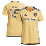 women8217s real salt lake justen glad adidas gold 2023 the beehive state kit replica player jersey | San Jose Earthquakes Hats, Jerseys & MLS Apparel