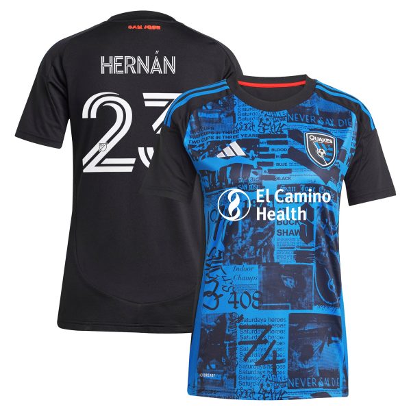 women8217s san jose earthquakes hernán lópez adidas black 2025 headliner replica player jersey | San Jose Earthquakes Hats, Jerseys & MLS Apparel