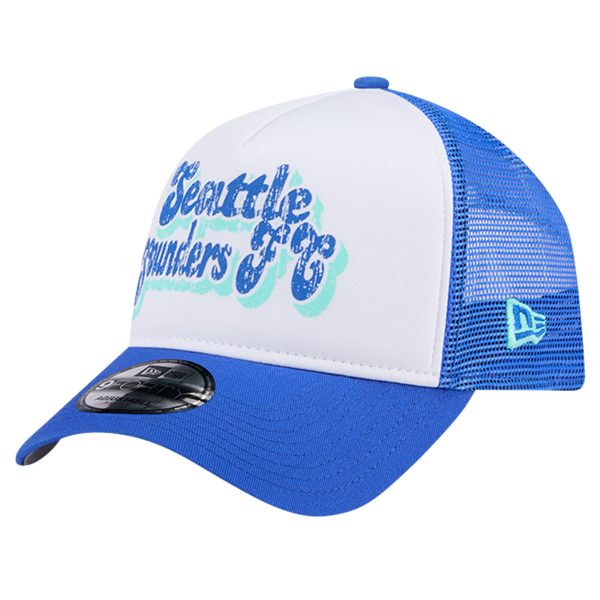 women8217s seattle sounders fc new era whiteblue throwback a-frame trucker 9forty snapback hat | San Jose Earthquakes Hats, Jerseys & MLS Apparel
