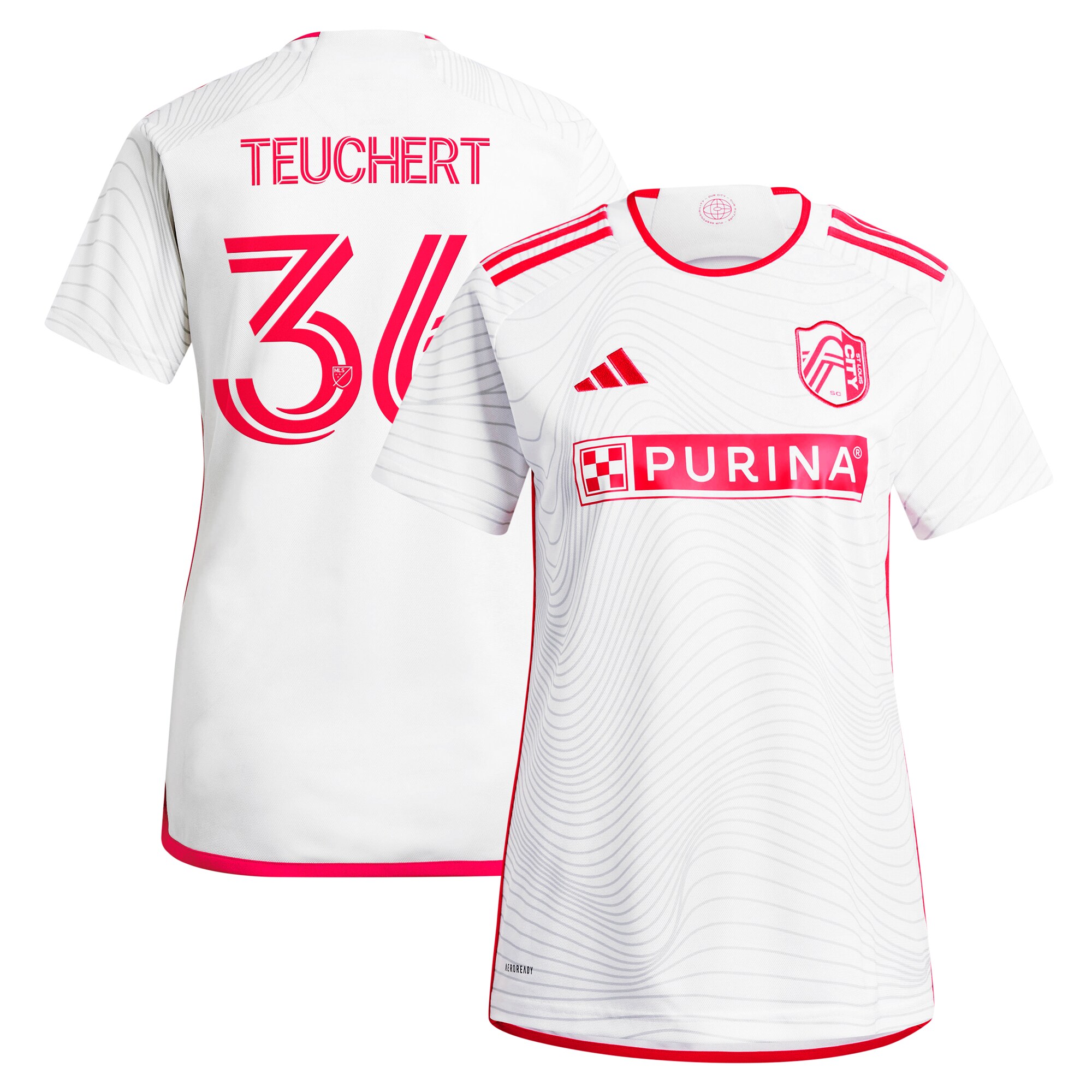 women8217s st. louis city sc cedric teuchert adidas white 2024 the confluence kit replica player jersey | San Jose Earthquakes Hats, Jerseys & MLS Apparel
