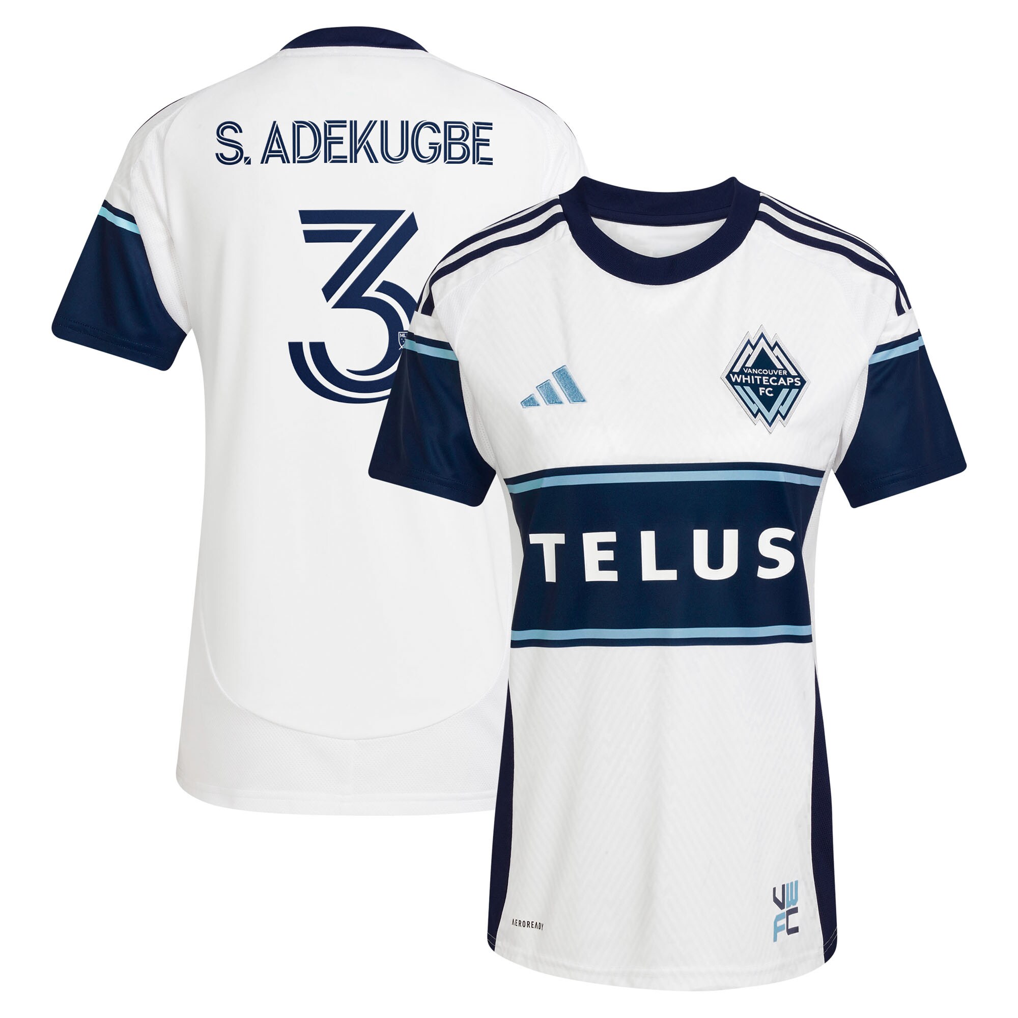 women8217s vancouver whitecaps fc samuel adekugbe adidas white 2025 the peak replica player jersey | San Jose Earthquakes Hats, Jerseys & MLS Apparel