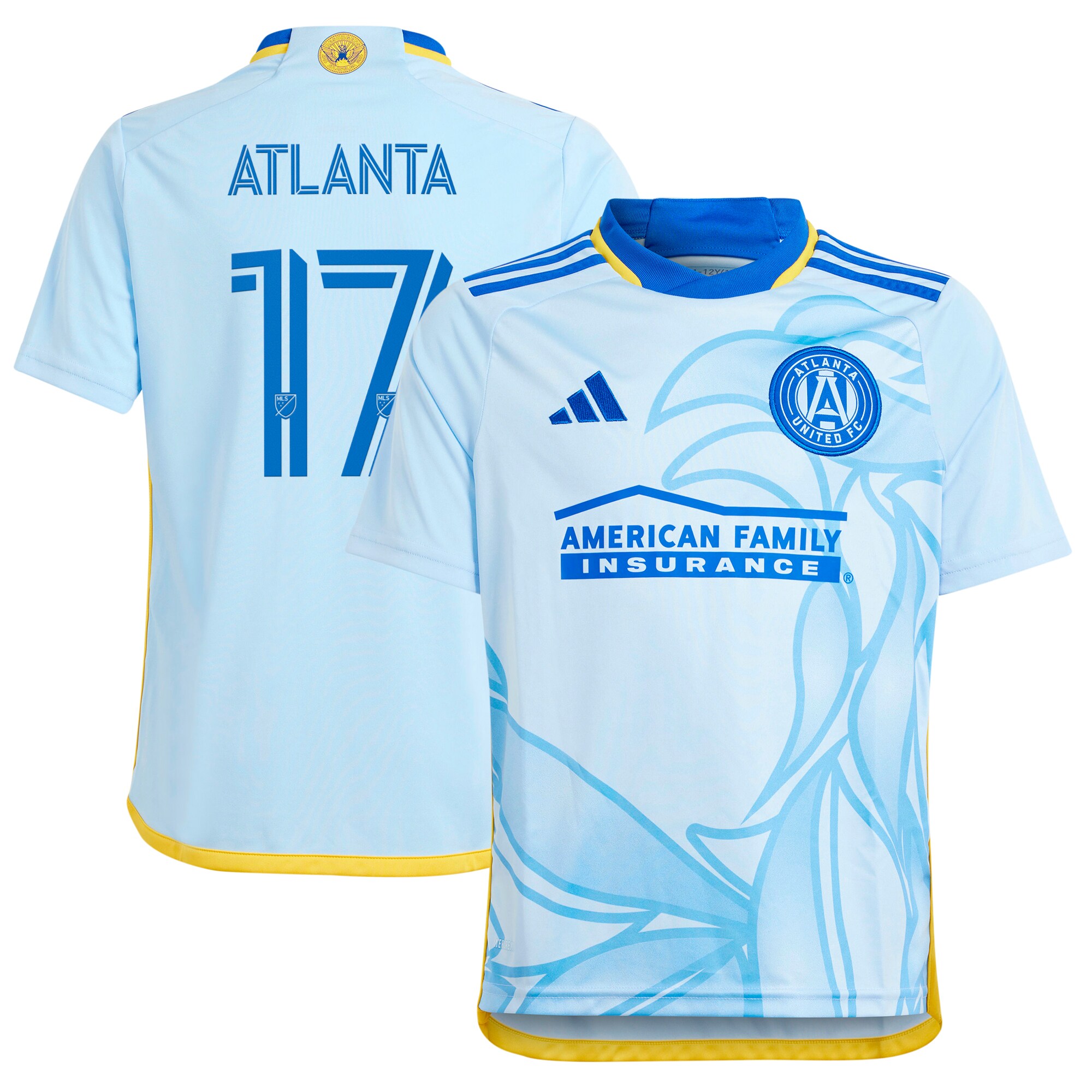 youth atlanta united fc 17 adidas light blue 2024 the resurgens kit replica player jersey | San Jose Earthquakes Hats, Jerseys & MLS Apparel