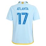 youth atlanta united fc 17 adidas light blue 2024 the resurgens kit replica player jersey | San Jose Earthquakes Hats, Jerseys & MLS Apparel