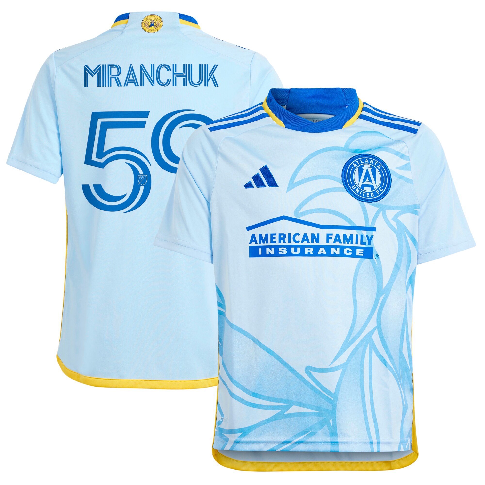 youth atlanta united fc aleksei miranchuk adidas light blue 2024 the resurgens kit replica player jersey | San Jose Earthquakes Hats, Jerseys & MLS Apparel