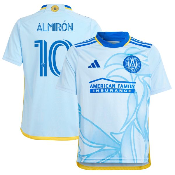 youth atlanta united fc miguel almiron adidas light blue 2024 the resurgens kit replica player jersey | San Jose Earthquakes Hats, Jerseys & MLS Apparel