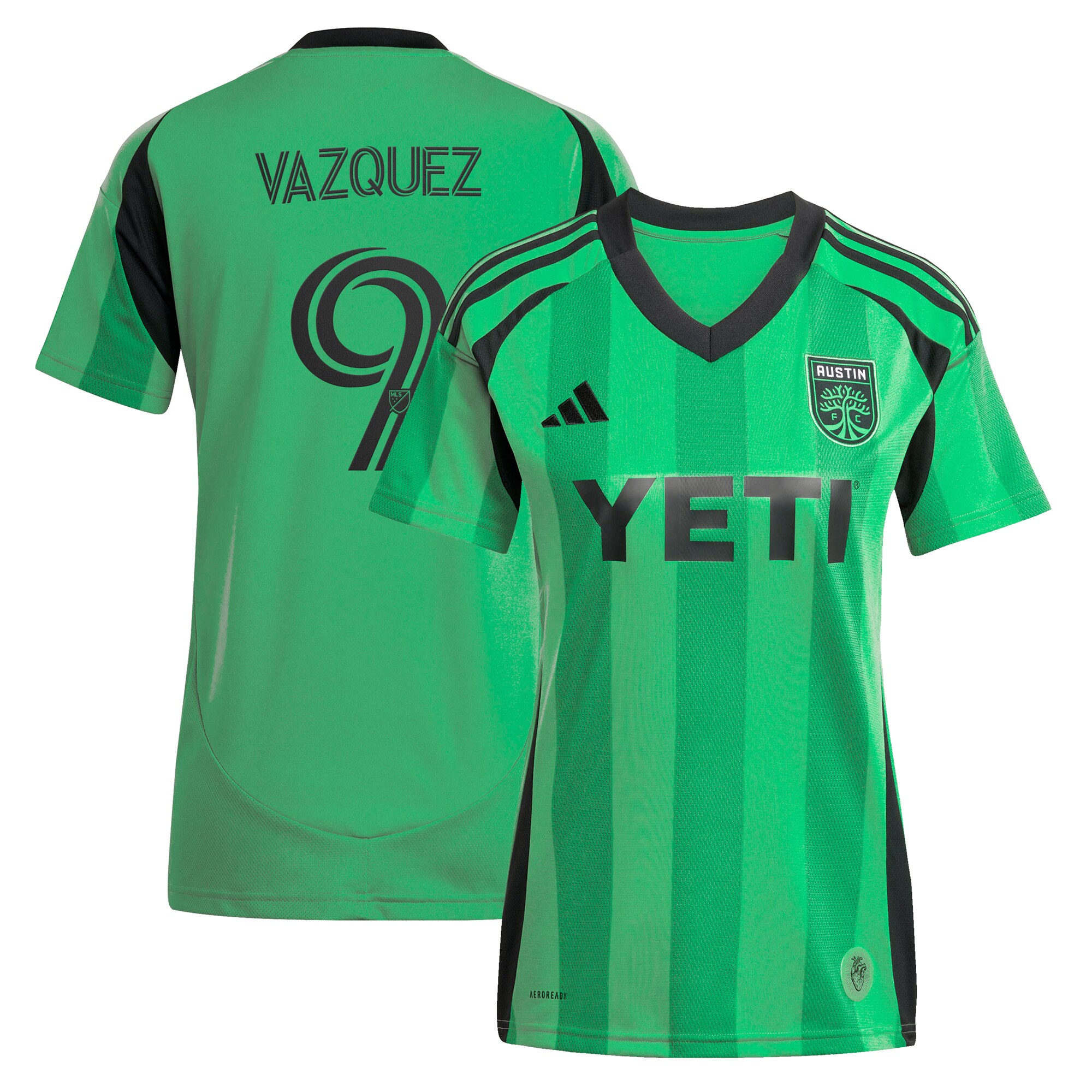 youth austin fc brandon vazquez adidas green 2025 the heartbeat kit replica player jersey | San Jose Earthquakes Hats, Jerseys & MLS Apparel