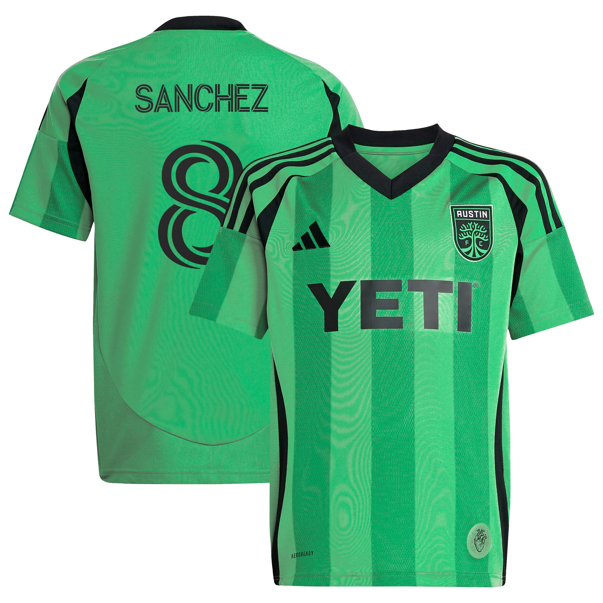 youth austin fc ilie sanchez adidas green 2025 the heartbeat kit replica player jersey | San Jose Earthquakes Hats, Jerseys & MLS Apparel