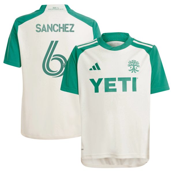 youth austin fc ilie sanchez adidas tan 2024 the armadillo kit replica player jersey | San Jose Earthquakes Hats, Jerseys & MLS Apparel