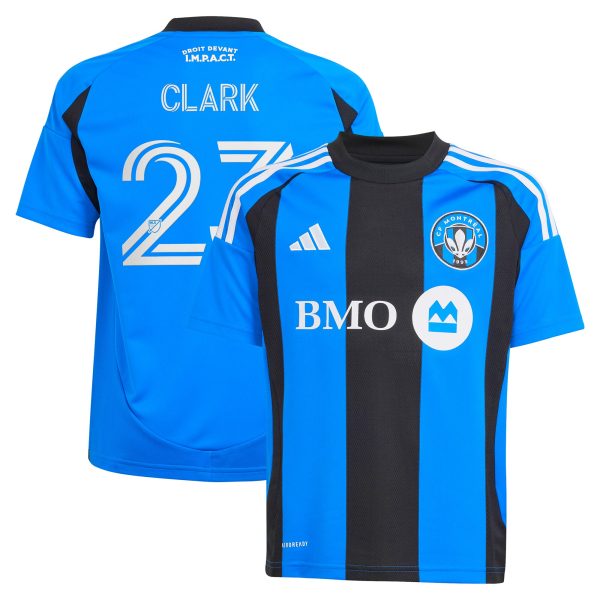 youth cf montreal caden clark adidas blue 2025 montréal original replica player jersey | San Jose Earthquakes Hats, Jerseys & MLS Apparel