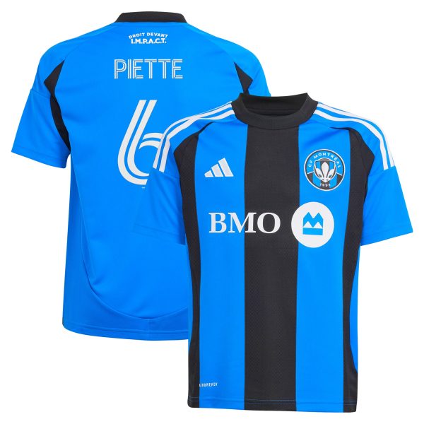 youth cf montreal samuel piette adidas blue 2025 montréal original replica player jersey | San Jose Earthquakes Hats, Jerseys & MLS Apparel