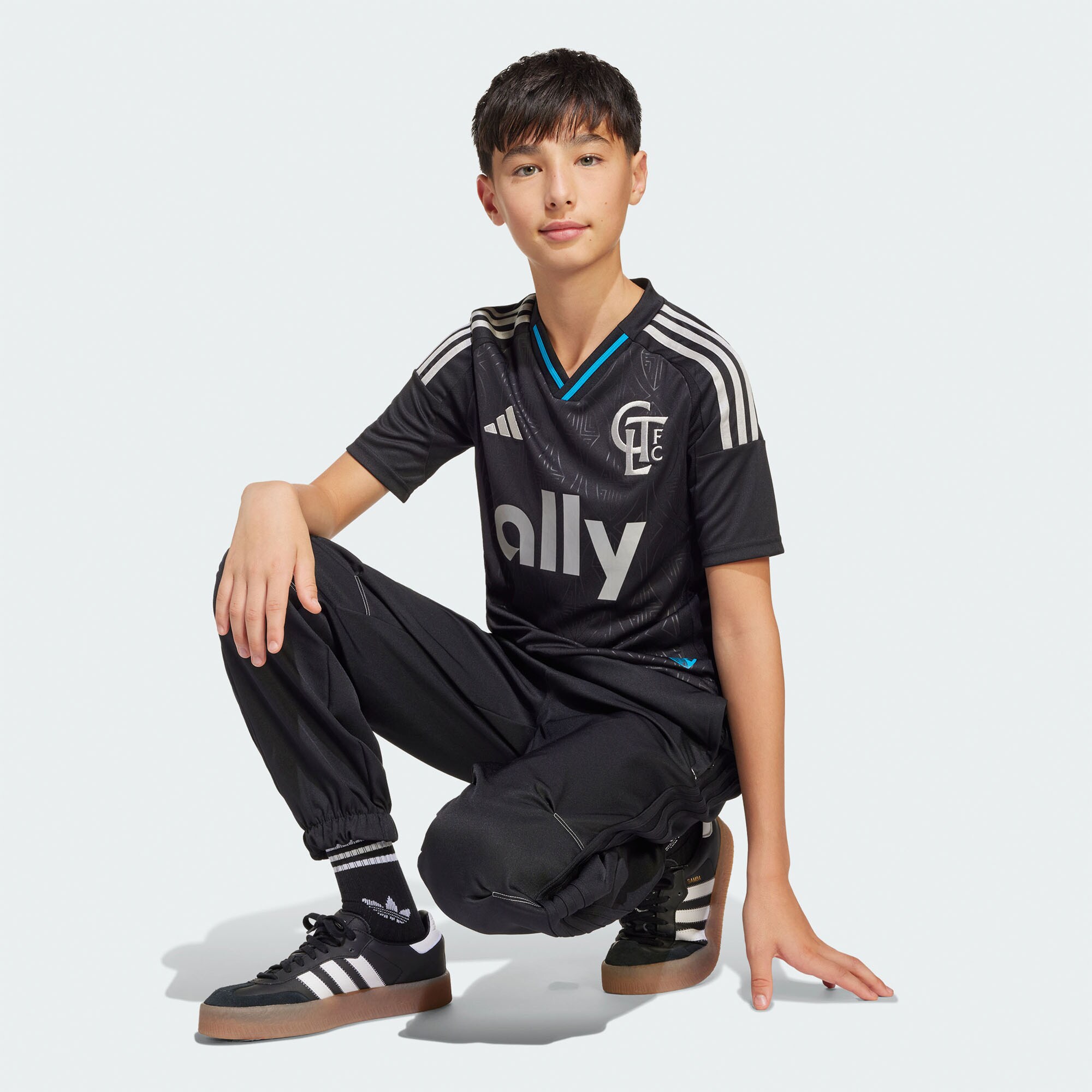 youth charlotte fc adidas black 2025 fortress kit replica jersey | San Jose Earthquakes Hats, Jerseys & MLS Apparel