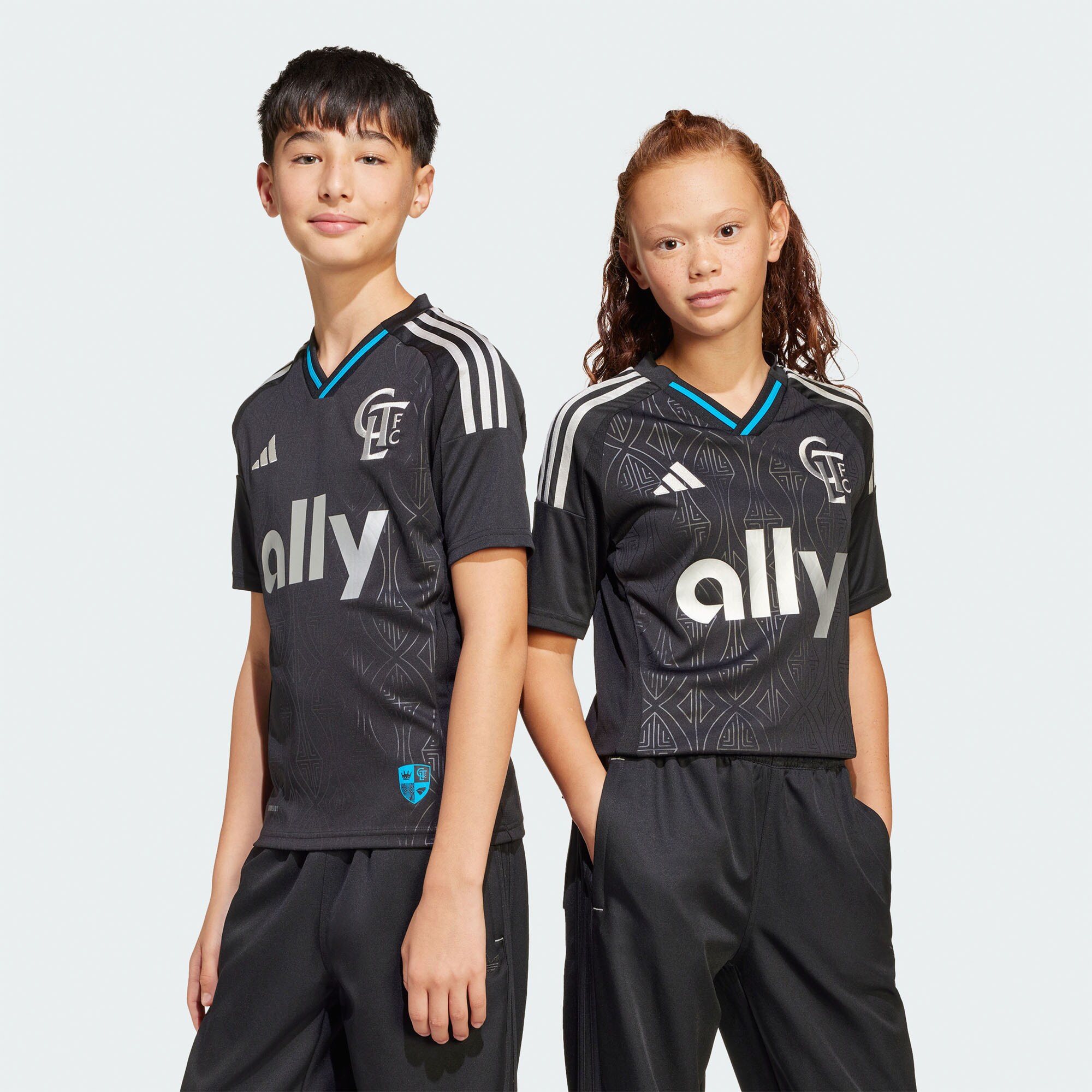 youth charlotte fc adidas black 2025 fortress kit replica jersey | San Jose Earthquakes Hats, Jerseys & MLS Apparel