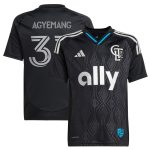 youth charlotte fc patrick agyemang adidas black 2025 fortress kit replica player jersey | San Jose Earthquakes Hats, Jerseys & MLS Apparel