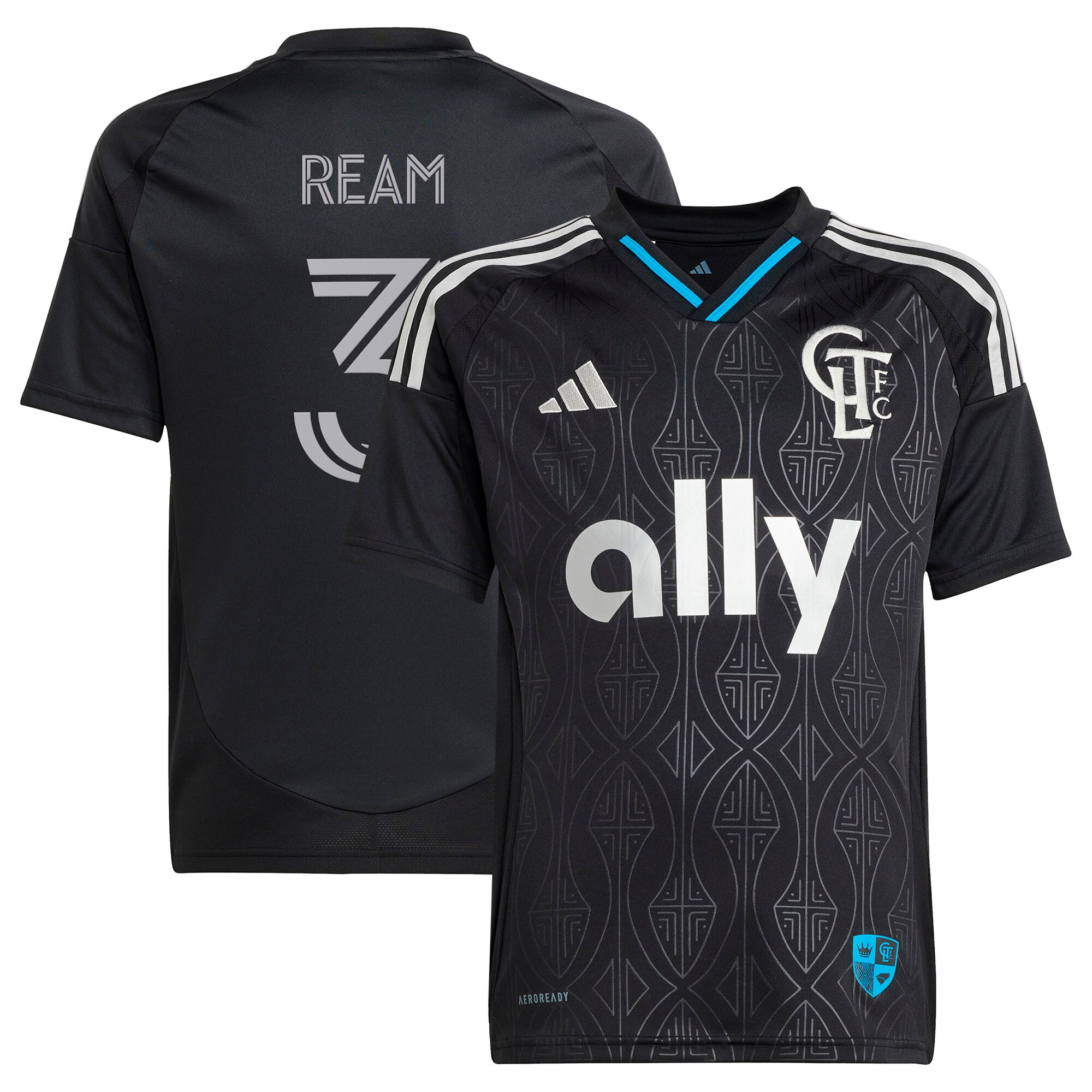 youth charlotte fc tim ream adidas black 2025 fortress kit replica player jersey | San Jose Earthquakes Hats, Jerseys & MLS Apparel