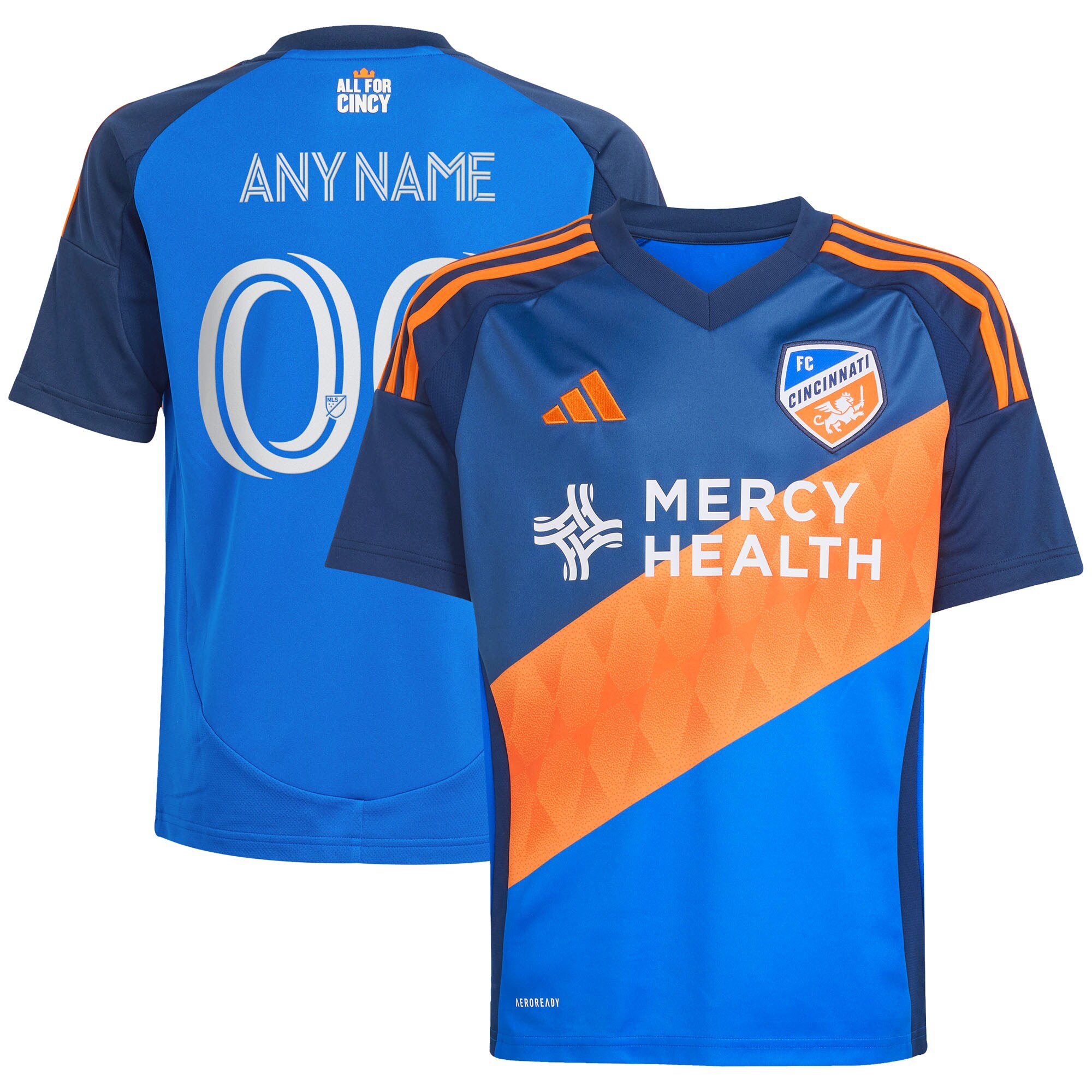 youth fc cincinnati adidas blue 2025 orange and blue legacy kit replica custom jersey | San Jose Earthquakes Hats, Jerseys & MLS Apparel