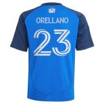 youth fc cincinnati luca orellano adidas blue 2025 orange and blue legacy kit replica player jersey | San Jose Earthquakes Hats, Jerseys & MLS Apparel