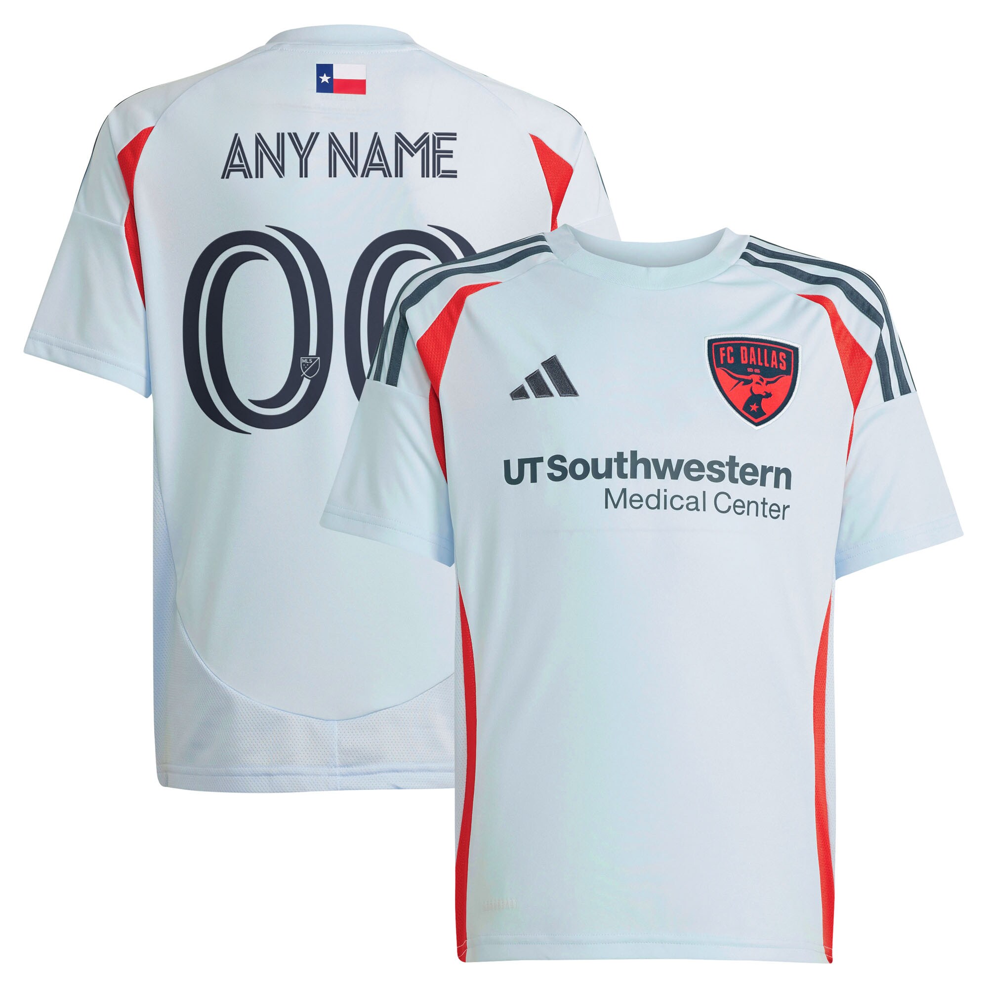 youth fc dallas adidas light blue 2025 the inferno kit replica custom jersey | San Jose Earthquakes Hats, Jerseys & MLS Apparel