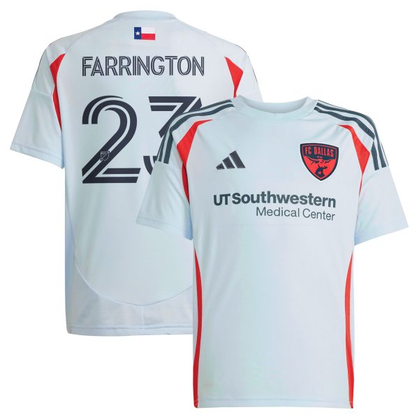 youth fc dallas logan farrington adidas light blue 2025 the inferno kit replica player jersey | San Jose Earthquakes Hats, Jerseys & MLS Apparel
