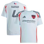 youth fc dallas marco farfan adidas light blue 2025 the inferno kit replica player jersey | San Jose Earthquakes Hats, Jerseys & MLS Apparel