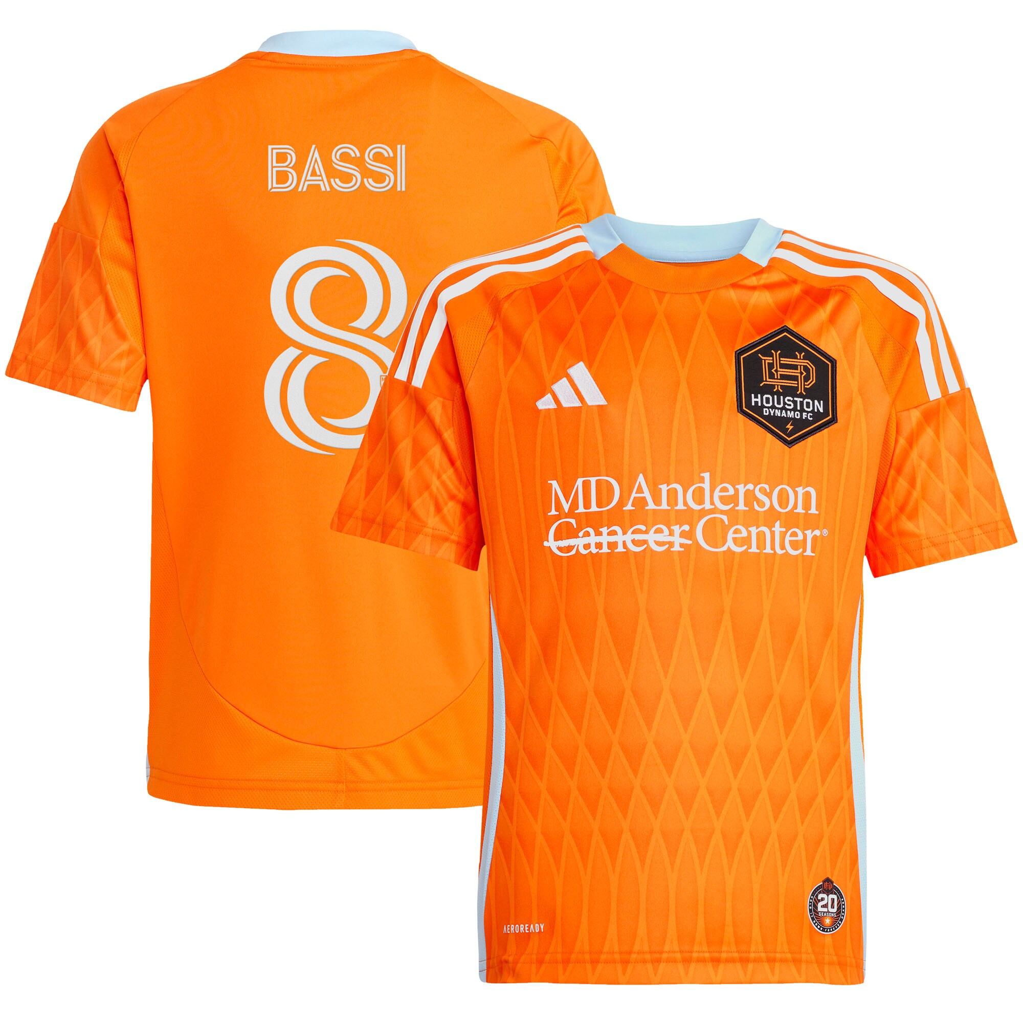 youth houston dynamo fc amine bassi adidas orange 2025 season 20 replica player jersey | San Jose Earthquakes Hats, Jerseys & MLS Apparel
