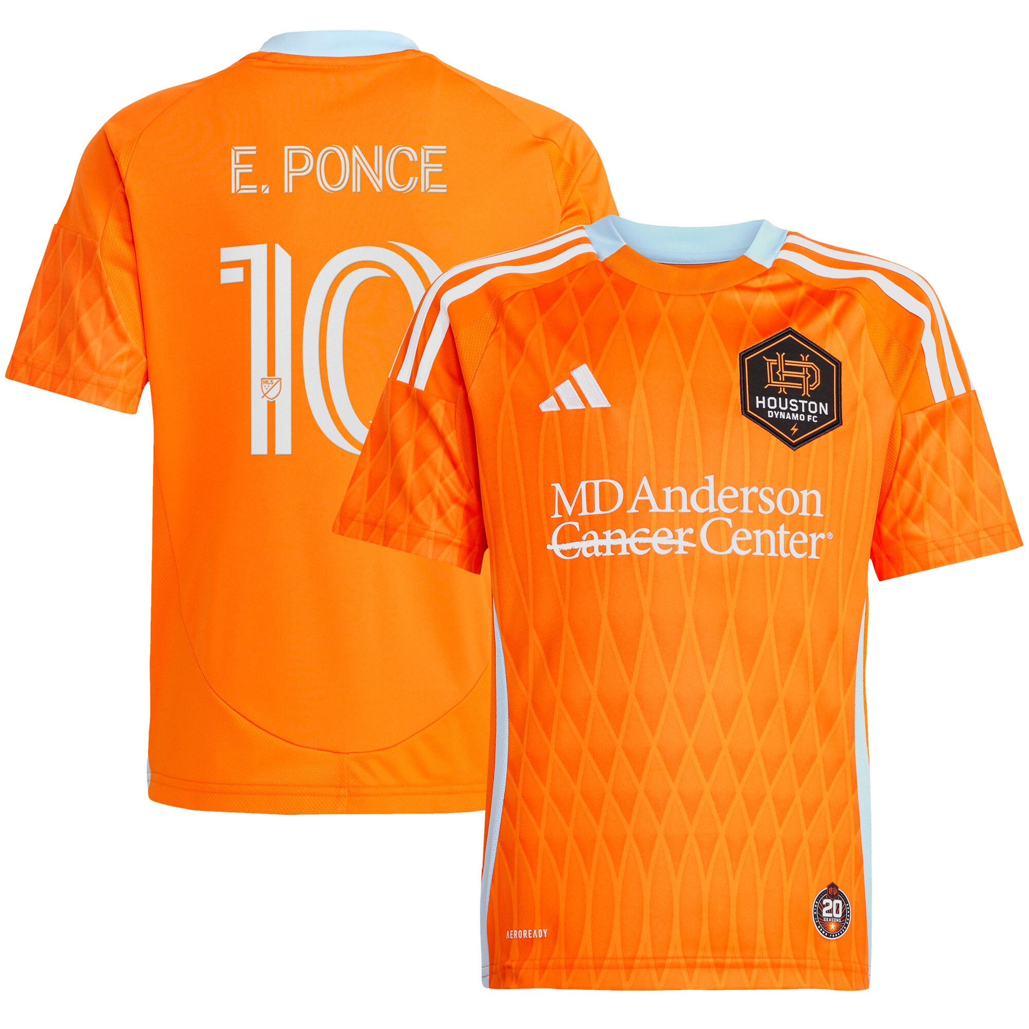 youth houston dynamo fc ezequiel ponce adidas orange 2025 season 20 replica player jersey | San Jose Earthquakes Hats, Jerseys & MLS Apparel