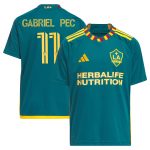 youth la galaxy gabriel pec adidas green 2024 la kit replica player jersey | San Jose Earthquakes Hats, Jerseys & MLS Apparel