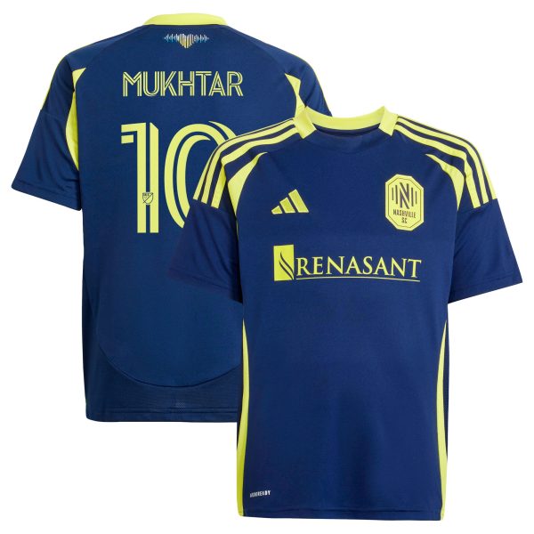 youth nashville sc hany mukhtar adidas navy 2025 the heart of nashville kit replica player jersey | San Jose Earthquakes Hats, Jerseys & MLS Apparel